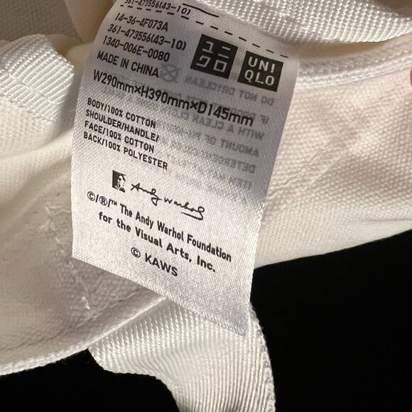 KAWS Uniqlo + Warhol 2-Way Tote Bag NWT OS - Picture 5 of 5